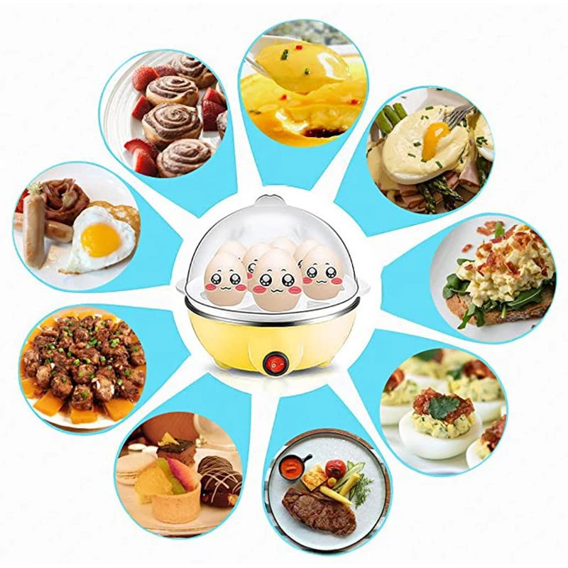 

Multi Function Rapid Electric Egg Cooker Auto-Off Generic 7 Eggs Boiler Steamer Omelette Cooking Tools Kitchen Utensil Breakfast