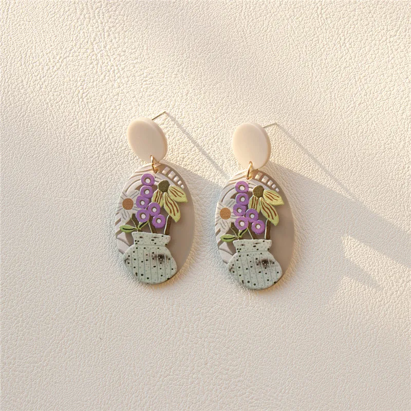 Женские яркие серьги AOMU в Корейском стиле разноцветные акриловые геометрические