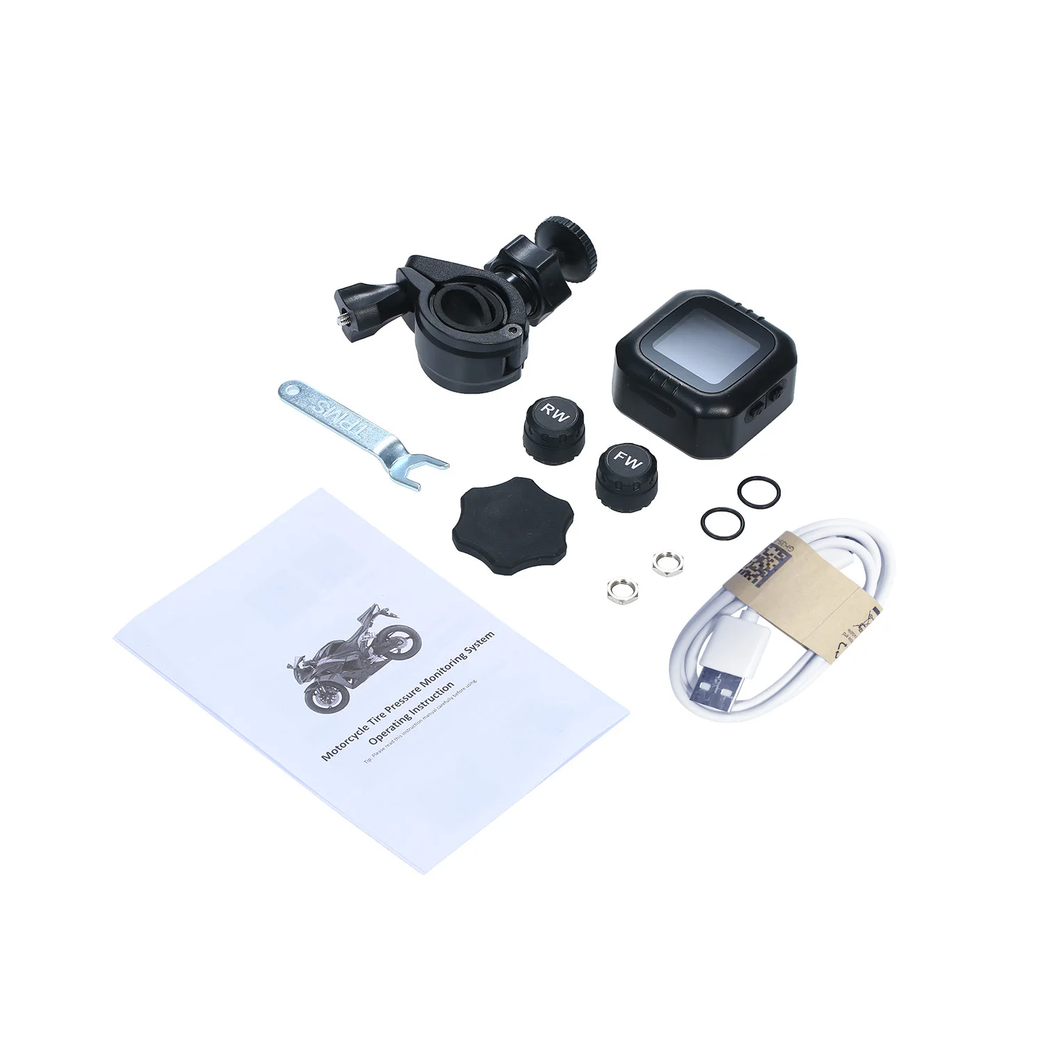 Система контроля давления в шинах мотоцикла с 2 внешними датчиками система