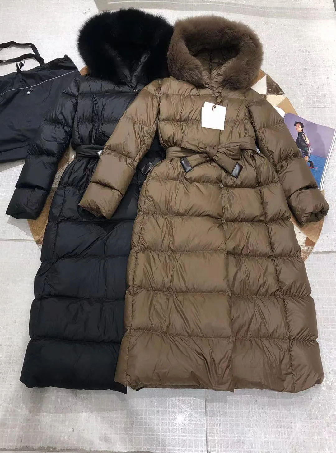 

SHZQ Winter New Ladies Down Jacket White Goose Down Long Coat M*m