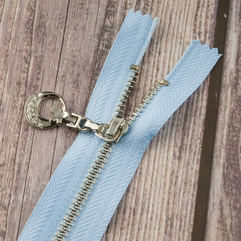 Lightblue ST Meetee, 3 шт., 11-25 см, 3#, металлическая молния, закрытый конец, золото, серебро, зуб, луна, тяга, молния, замок, сделай сам, сумка, одежда, Швейные аксессуары, ZA005 - Цвет: Lightblue ST