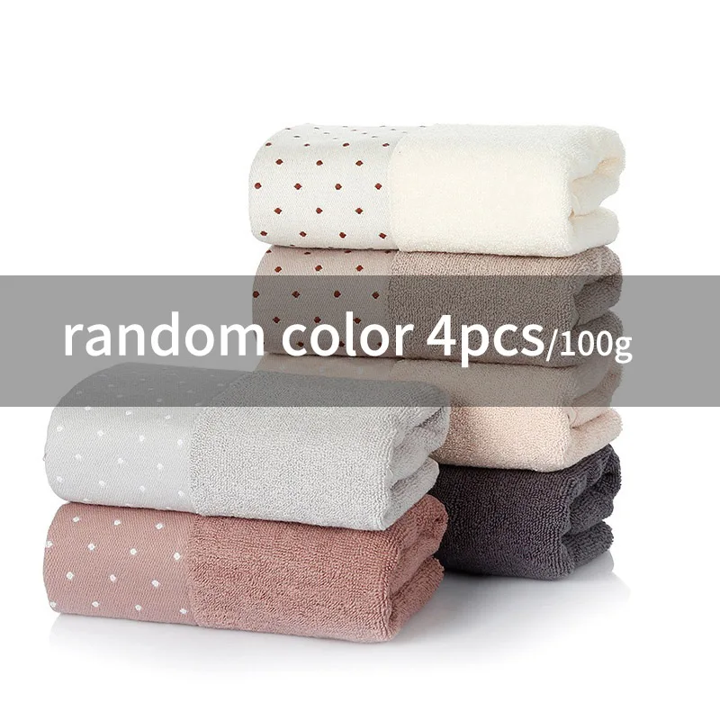 4pcs 4 шт. хлопок горошек 34x75 см полотенца мягкие машинные моющиеся очень большие руки хлопок волокно натуральный экологически чистый вышитый подарок - Цвет: 4pcs