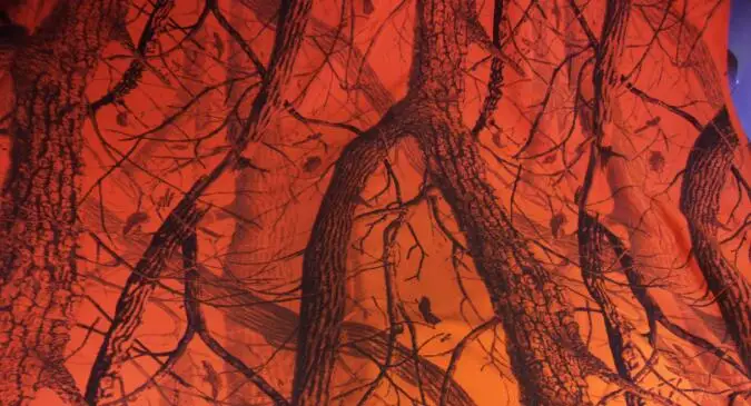 1 5 м ширина оранжевое дерево бионическая камуфляжная ткань полиэстер хлопок