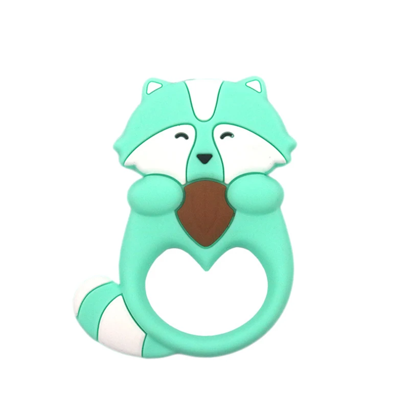 

1Pcs Silicone Teether Animal Fox Baby Teether Food Grade BPA Free For DIY Baby Necklace Pendant Oral Care Toys Finger Toy