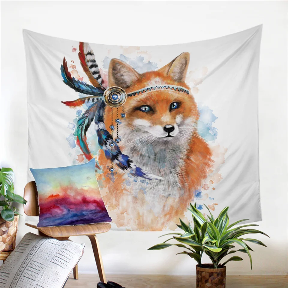 Постельные принадлежности Outlet Golden Fox гобелен на стену, животные, звезды, декоративное настенное искусство, покрывала Пейсли, лист листьев, лист цветов - Цвет: 2