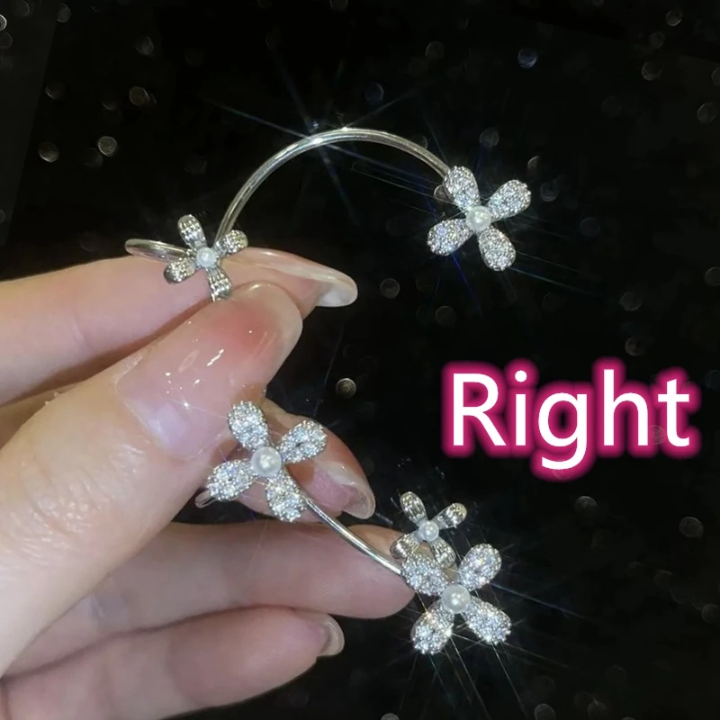 

Позолоченные серьги-клипсы в виде цветка сакуры и звезды с жемчугом из циркония для женщин ювелирные изделия для вечерние шоу не серьги дыр...