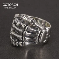 rock style skeleton ring 925 sterling silver jewelry cool thai silver ring mens index finger wholesale