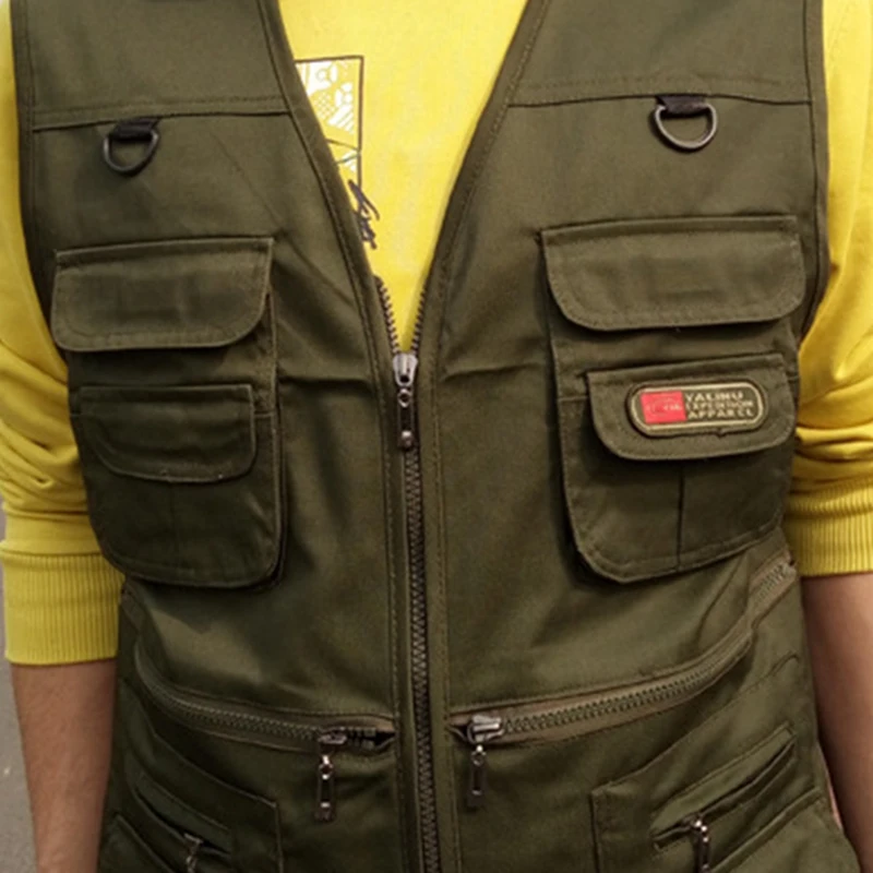 2 шт мужской рыболовный жилет с несколькими карманами на молнии для