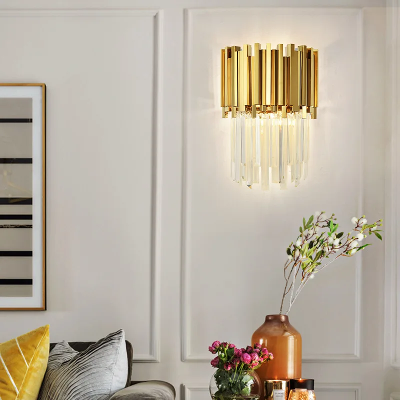 Светильник постмодерн роскошный хрустальный настенный светильник для спальни