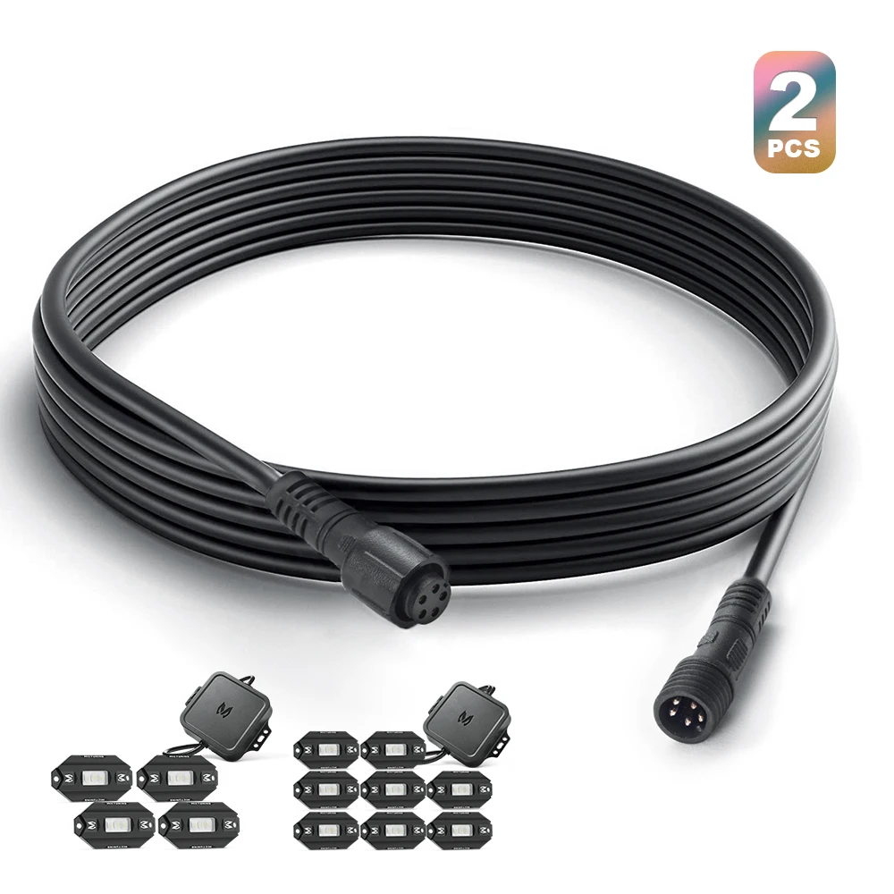 MICTUNING C1 C2 10 футов удлинитель Кабель Провод для 4 8 стручки RGB светодиодный фары рок