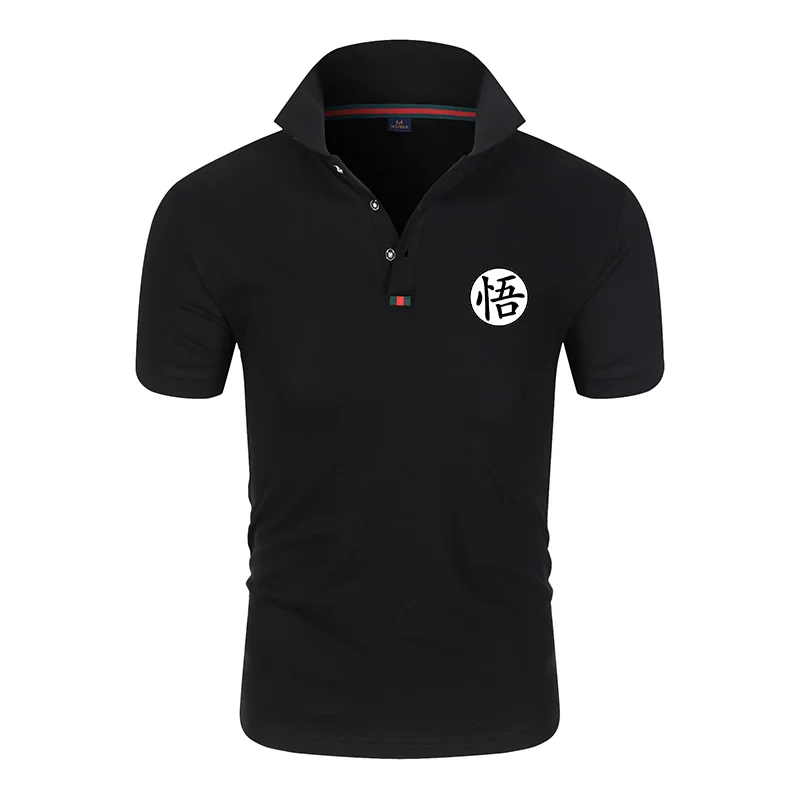 New Men's Polo Shirt Super Cute Goku Retro Anime Men's Lapel Short Sleeve Polos Print Shirt