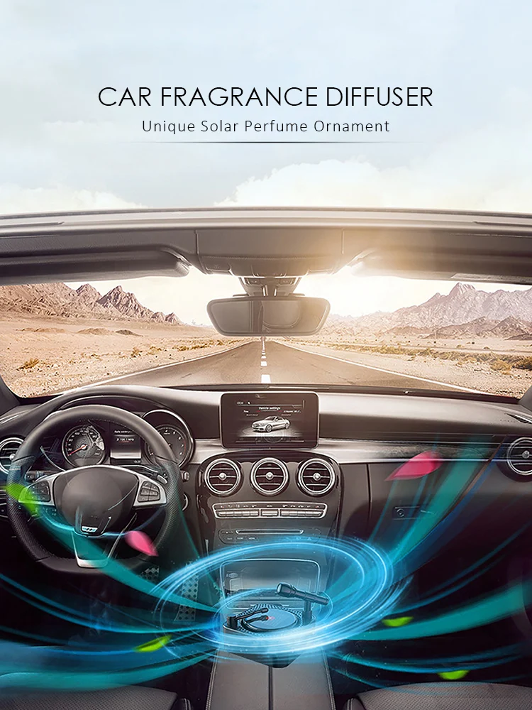 

Уникальные Автомобильные украшения для ароматерапии, фонограф на солнечной энергии, вращающийся креативный декор, автомобильный проигрыв...