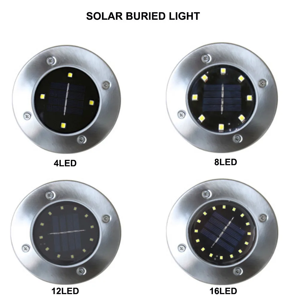 Светодиодный наземный фонарь на солнечной батарее уличная лампа из нержавеющей