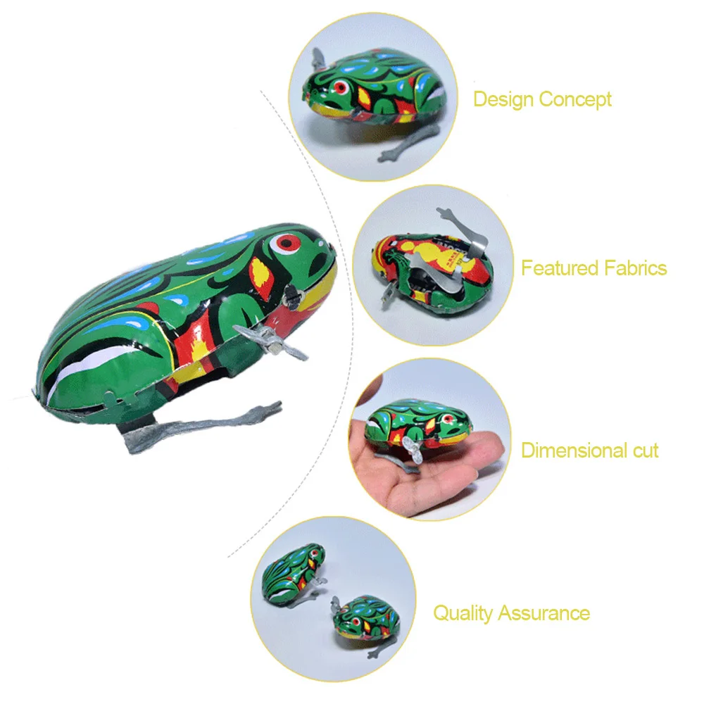 Детская заводная лягушка игрушка мини прыгающая винтажная для детей Обучающие
