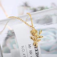 rose flower pendant necklace for women choker vintage boho jewelry plant botanical necklace glamour gifts bijoux femme collier
