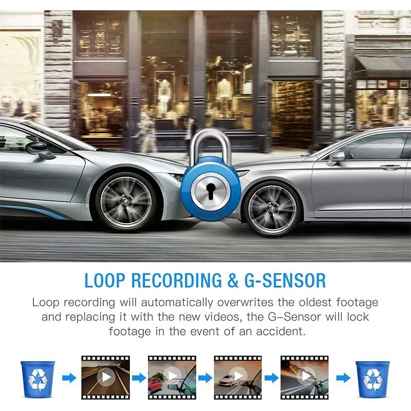 Автомобильный видеорегистратор HD USB + Wifi с передней камерой на 170 ° для Android радио
