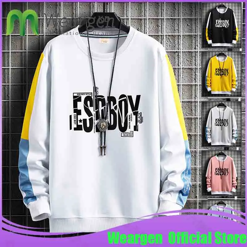 

Weargen Mens Sweatshirt O-Neck Long Sleeve Male Hoodies Print Casual Hip-Hop Streetwear Men Pullover Trendy Fashion WY8231