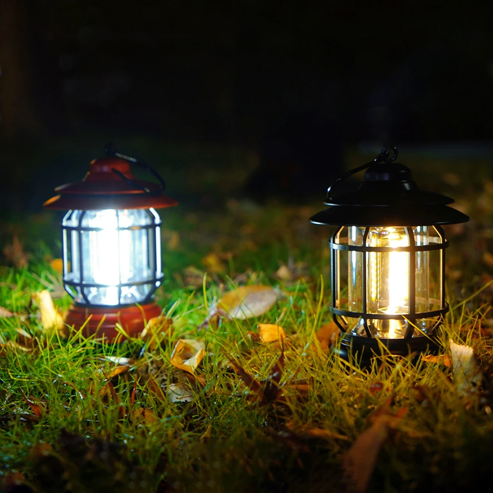 Складные светодиодные лампы в стиле ретро для кемпинга на батарейках аварийный