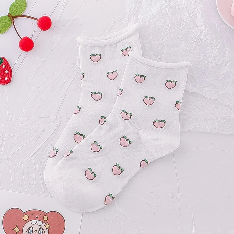 

Cartoon Women Socks Fruit Cotton Sock Lovely Ladies Colorful Unisex High Casual Soft Sox Girls Spring Autumn Trendy Skarpetki