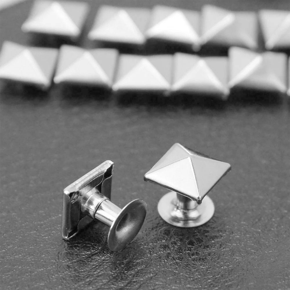 

1000Pcs 9mm Pyramid Studs Rivets Spike Nailheads Punk Leather Craft DIY Bracelets Clothes Bags Clothes Shoes Belt Accessories
