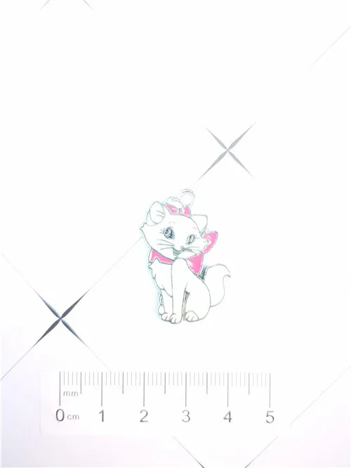 10 шт. ожерелье с милым котом Мари из мультфильма стеснительный брелок эмалевые