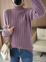autumn and winter new half turtleneck sweater womens slim pullover cashmere knit sweater with a thin short bottoming shirt top