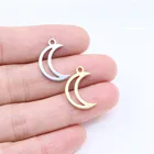 10 шт. 20 мм, оптовая продажа, подвески в виде Луны из нержавеющей стали, подвеска для девушки, ожерелье, серьги, браслеты, неувядающие, бесцветные, 2 цвета