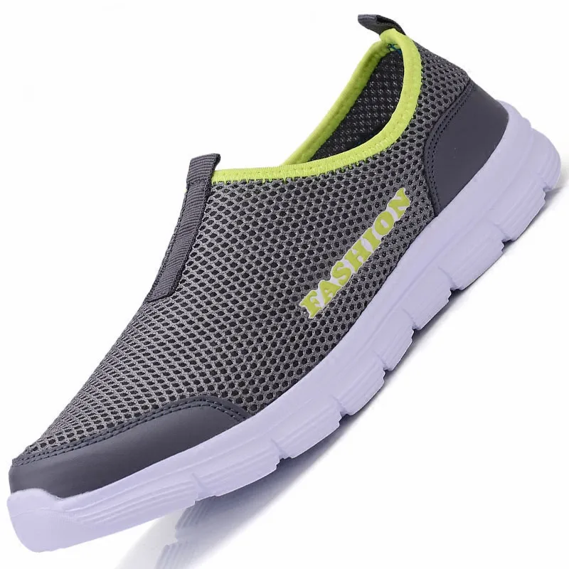 Сетчатая мужская обувь дышащая на плоской подошве большие размеры 38-46 | Обувь