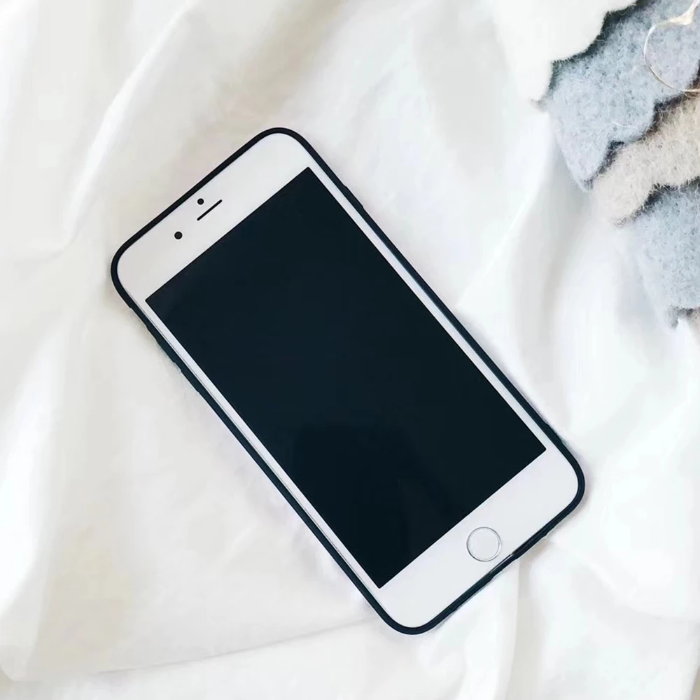 ТПУ силиконовый матовый чехол для iPhone 6 6S 8 Plus мягкая задняя крышка 7 7Plus черный
