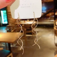 south korea spiral tassel super fairy simple long style versatile temperament of 2021 new fashion personality earrings for women
