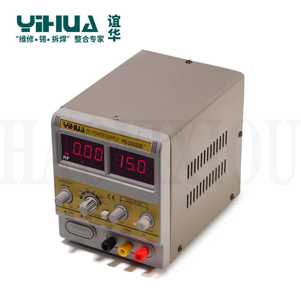 YIHUA 1502DD+ для мобильного телефона 15V 2A Регулируемый источник питания постоянного тока с светодиодный дисплеем