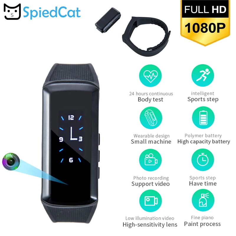 HD1080P ремешок мини видеокамера браслет носимое устройство Фитнес Спорт на