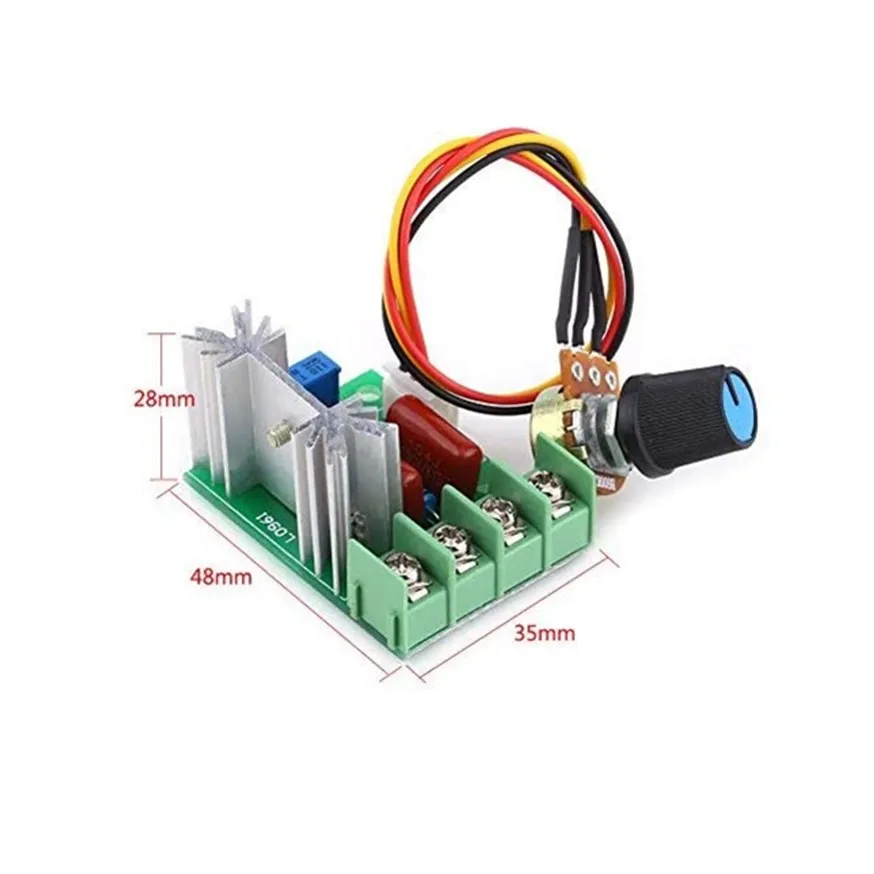 AC 220V SCR Voltage Regulator LED Dimming Dimmers 2000W High Power Motor Speed Controller Governor Module W/ Potentiometer | Обустройство