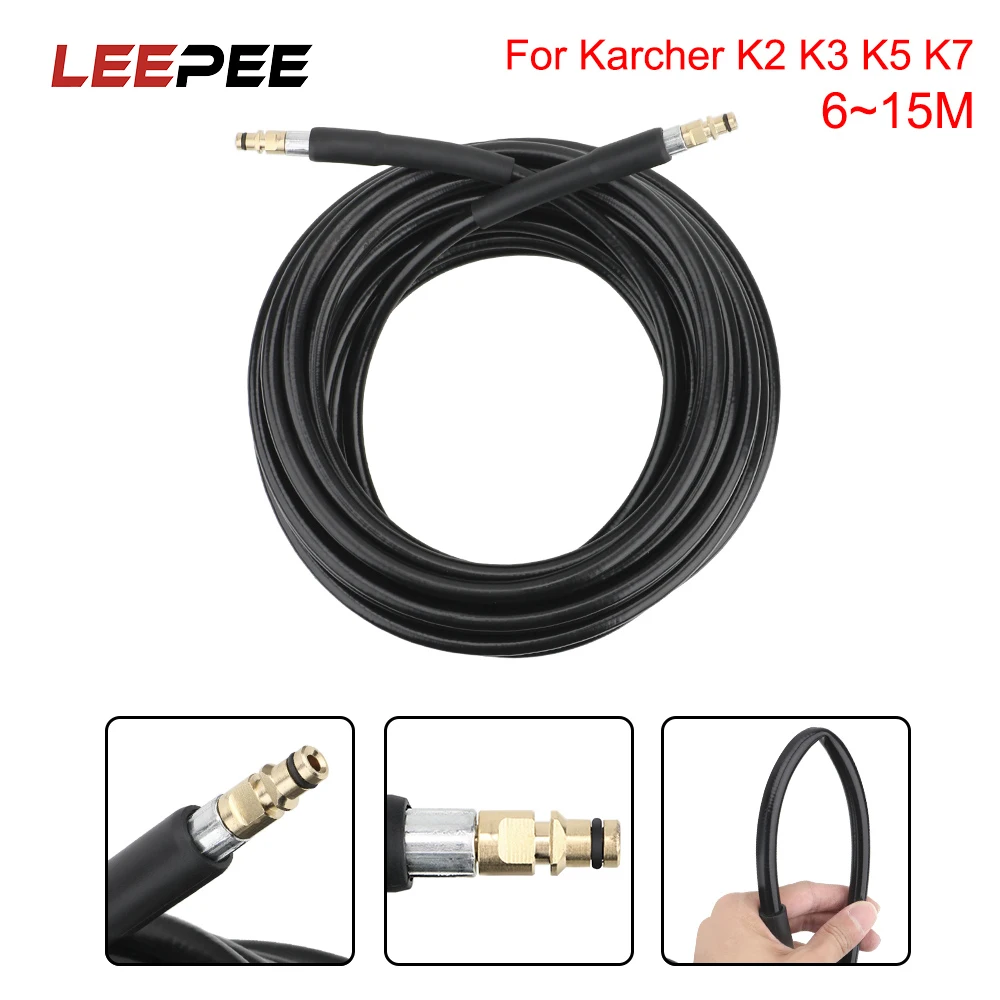 

LEEPEE Car Washer Water Cleaning Extension Hose Water Hose for Pressure Cleaner 6 10 15 meters For Karcher K-series