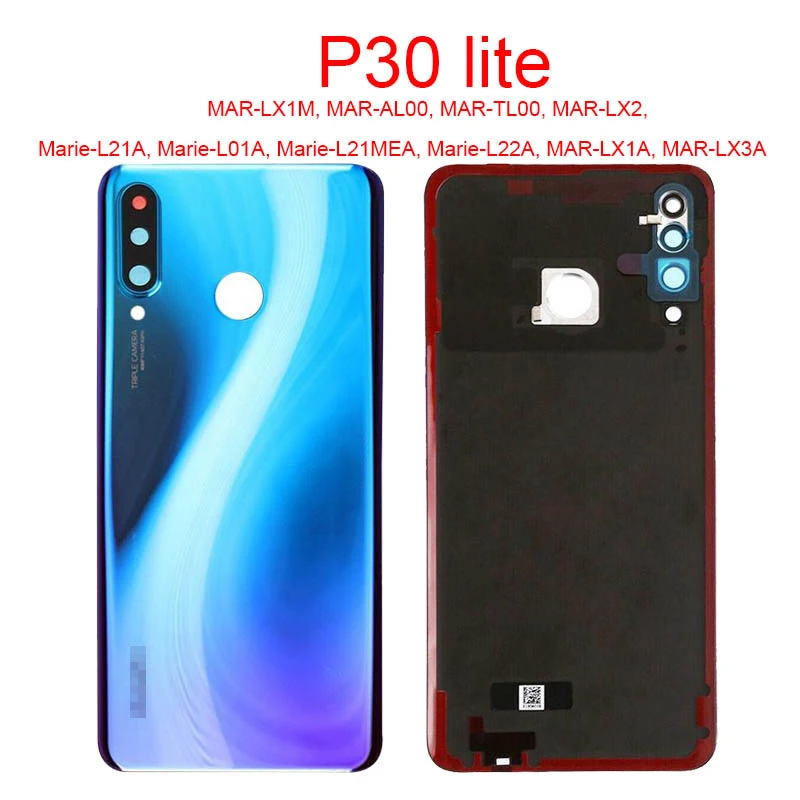 

Back Battery Cover Door For Huawei P30 lite MAR-LX1M LX2 L21A L01ALX3A With repair parts,For P30 lite Housing Rear Replacement