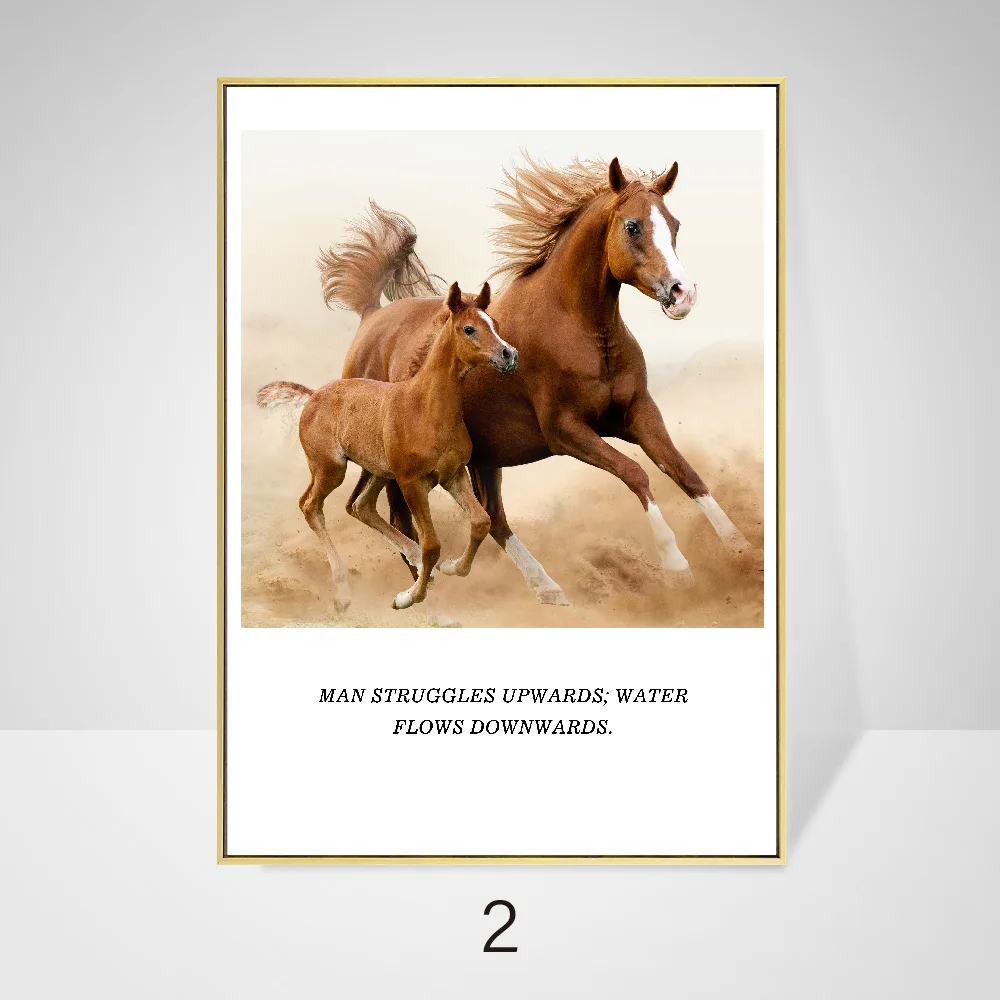 

Home Decor Canvas Painting Poste Decoration Accessoriesr Black and White Industrial Architecture Space Horse Galloping