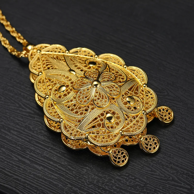 Роскошное ожерелье и серьги в арабском стиле два комплекта больших кулонов