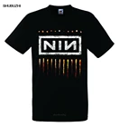 Новинка, черная футболка с логотипом NINE INCH NAILS NIN 2, футболка рок-группы, модная футболка, мужские хлопковые фирменные футболки