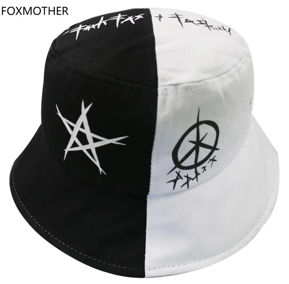 Панама FOXMOTHER Мужская в стиле хип-хоп рыбака с принтом Звездный глаз черная белая