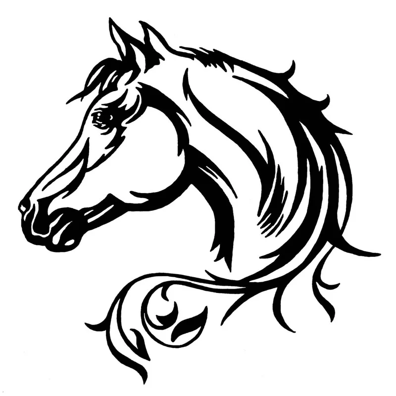 

20*20CM Horse Head Beautiful Animal Pattern Vinyl Car Body Decorative Decal Car Stickers Black/Silver