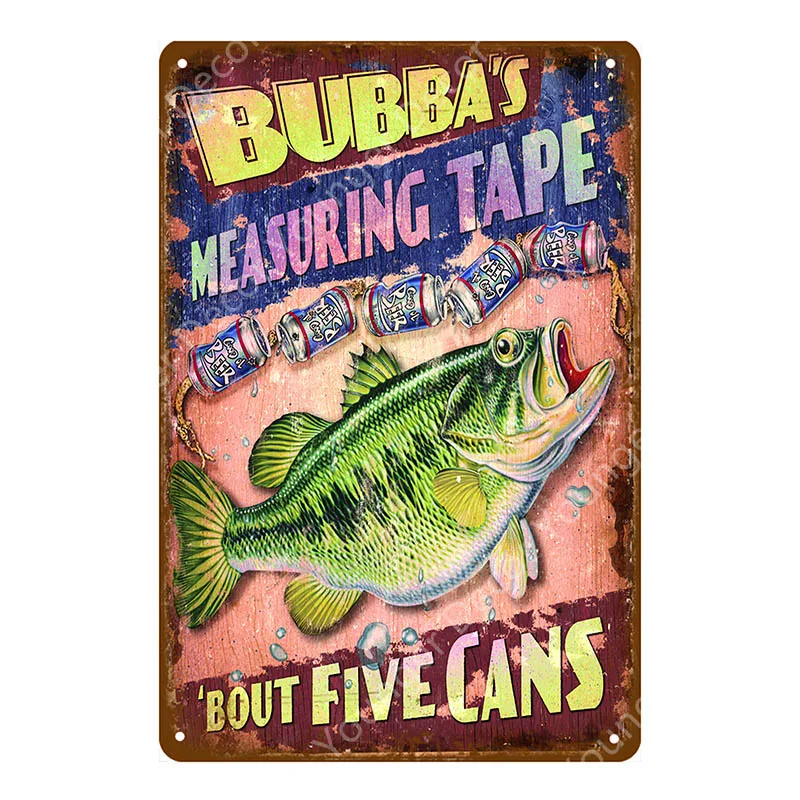 Мужской металлический постер с охотой на рыбу войлочное правило настенный