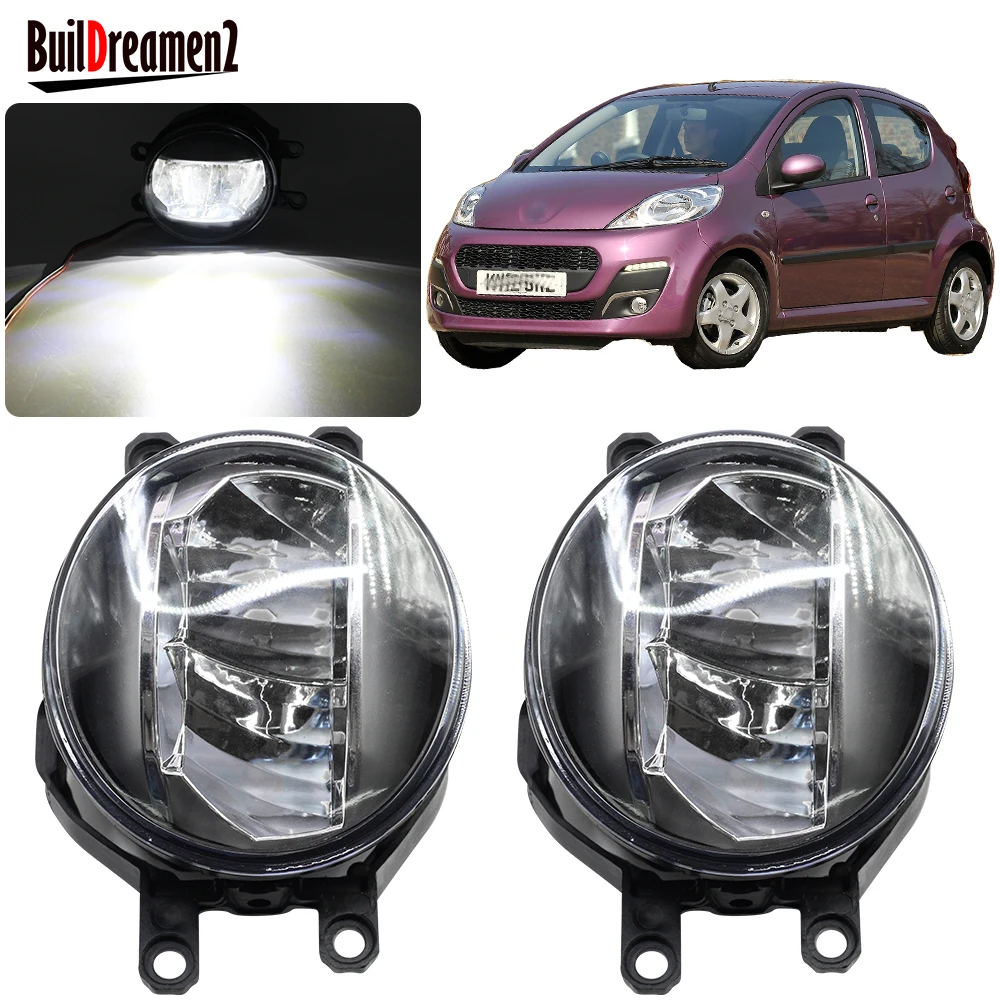 

Автомобильные противотуманные фары в сборе, 2 шт., 30 Вт Светодиодный Противотуманные дневные ходовые огни DRL H11 12 В для Peugeot 107 (PM _, PN _), хэтчбек ...