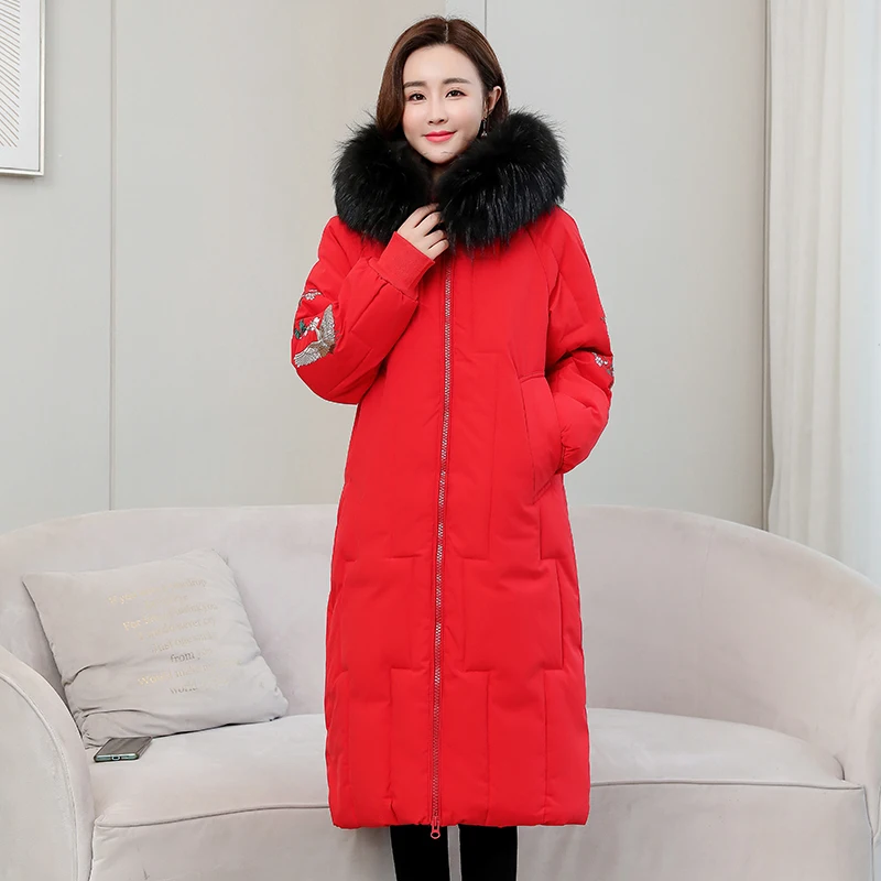 

2020 Winter Jacket Women's Collection Warm Jacket With Winter Coats embroidery plus size thick outwear coat