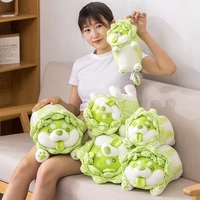 1pc 25 55cm lovely new vegetable dog plush toys kawaii japanese anime chinese cabbage fairy pillow stuffed soft dolls for girl