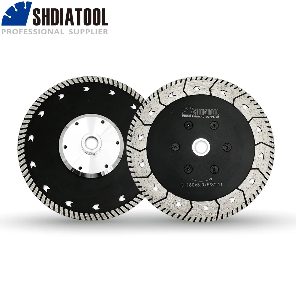 SHDIATOOL 2pcs 180mm Diamond Dual Grindng Blade 5/8-11 Saw Disc For Marble Concrete 7