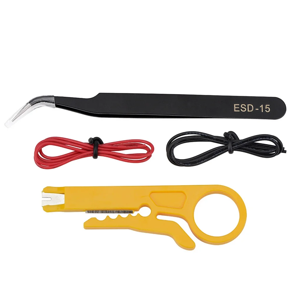 

80W Electric Soldering Iron Set Adjustable LCD Digital Display Soldering Iron/Tip/Stand Tin Suction Device Wire clip Tweezers