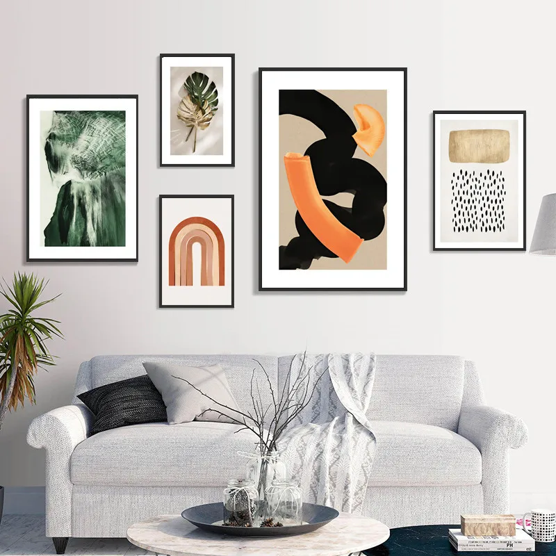 

Green Plant Wall Canvas Painting Nordic Abstract Posters And Prints Wall Pictures Living Room Home Decor