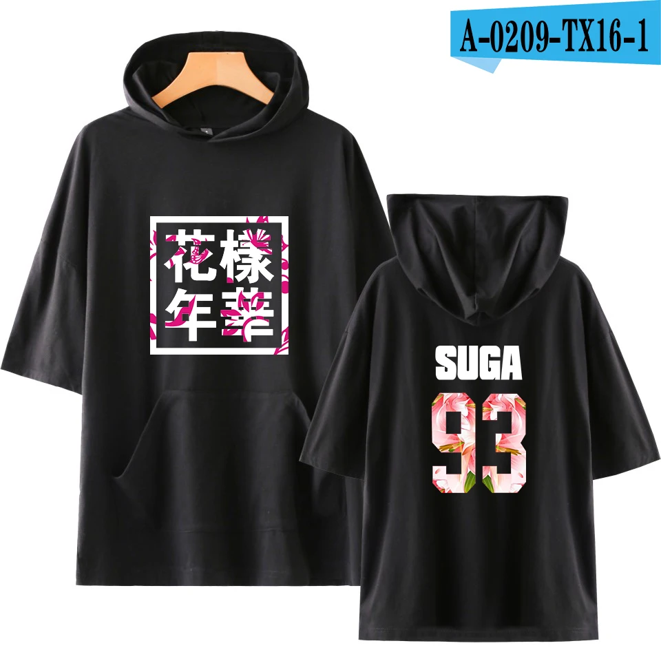 Bangtan Boys, K-POP Новая летняя футболка для женщин/мужчин, большие футболки, парные футболки с короткими рукавами и карманом, топы в стиле хип-хоп - Цвет: black
