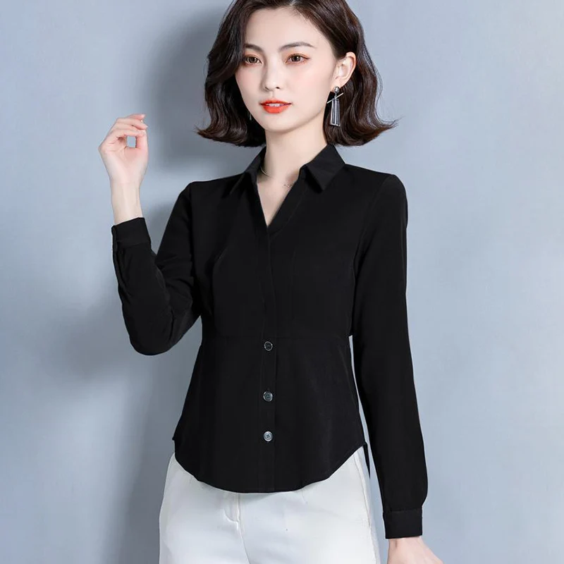 Модные женские весенне-летние стильные блузки повседневные облегающие офисные