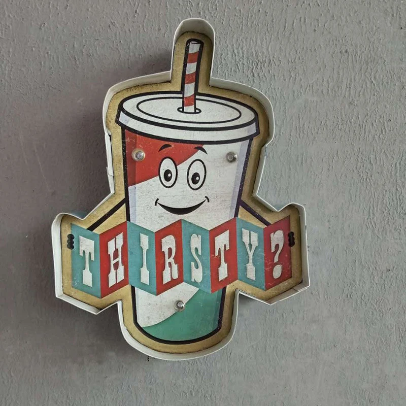 Ретро пить Кола светодиодный неоновый вывеска светящиеся металлические вывески